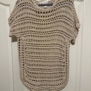 Chico's Light Tan Open Weave Top